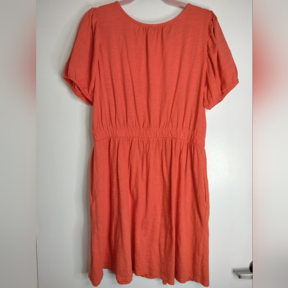 Daily Practice (Sz L) Orange Burnout Scoop Neck Slip Pocket SS Fit & Flare Dress Daily Practice (Sz L) Orange Burnout Scoop Neck Slip Pocket SS Fit & Flare Dress